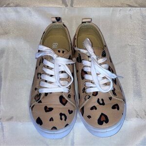 Fabkids Leopard Heart Girls Lace Up Sneakers Size 1